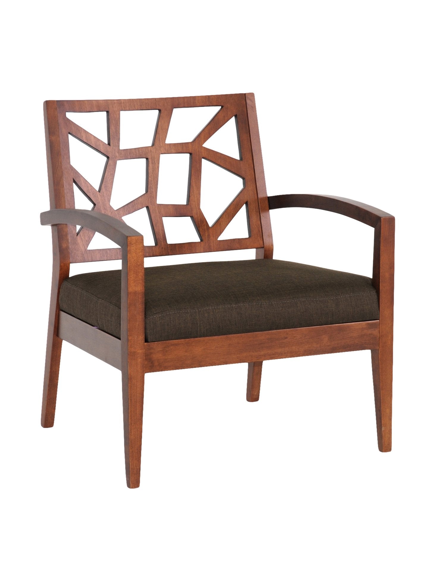 Baxton Studio Jennifer Modern Lounge Chair with Dark Brown Fabric Seat